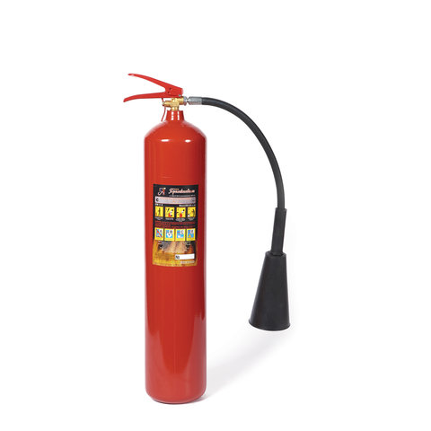 Огнетушитель углекислотный ОУ-5, ВСЕ (жидкие, газ-е вещ-ва, электроустанов.)закачной, ЯРПОЖ, 2 места