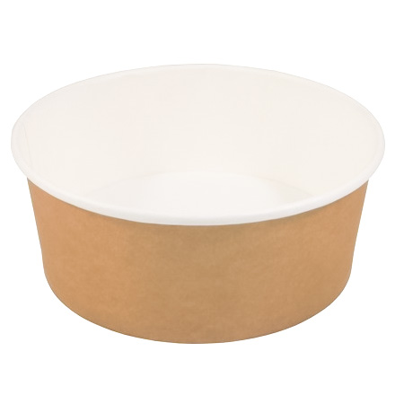 Салатник 1000 мл, круглый, белый/крафт