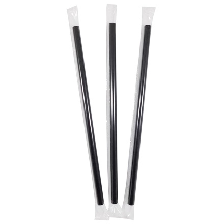 Трубочки для BubbleTea черные d-12, 250 шт 