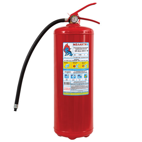 Огнетушитель порошковый ОП-8, АВСЕ (твердые, жидкие, газ-е, электр) закачной, в инд коробе, Меланти