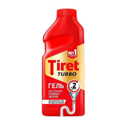 Средство для устранения засоров Tiret "Turbo", гель, 500мл