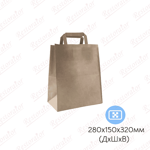 Пакет бумажный с плоскими ручками, 280*150*320мм