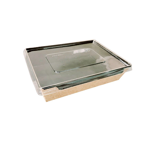 Салатник с прозрачной крышкой, 1000мл/ черный