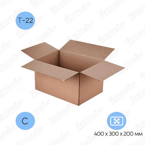 Гофрокороб 400x300x200 мм Т-22 профиль C бурый (20 штук в упаковке)