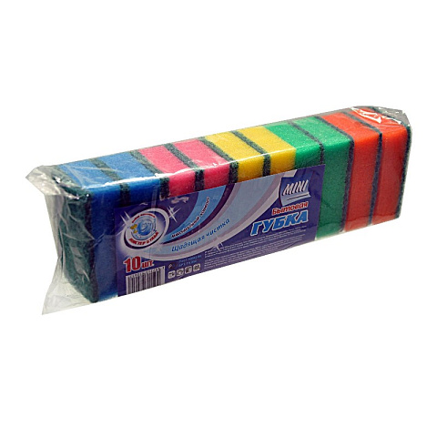 Губка д/посуды "Мистер Бульк" ХХL 10 шт/пач. (р-р 10*7.5*3.5)