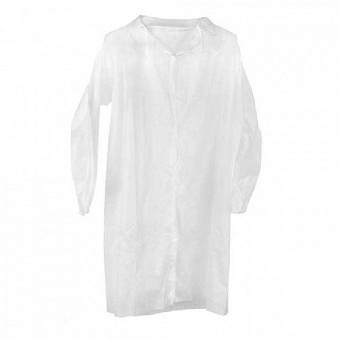 Халат одноразовый белый на липучке/10шт.