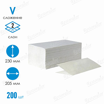 Полотенца бумажные лист. Focus Premium (V-сложения), 2-слоя, 200л/пач.