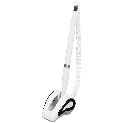 Ручка шариковая настольная OfficeSpace синяя, 0,7мм, белый корпус, белая подставка