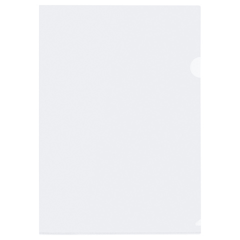 Папка-уголок СТАММ А4, 100мкм, пластик, прозрачная