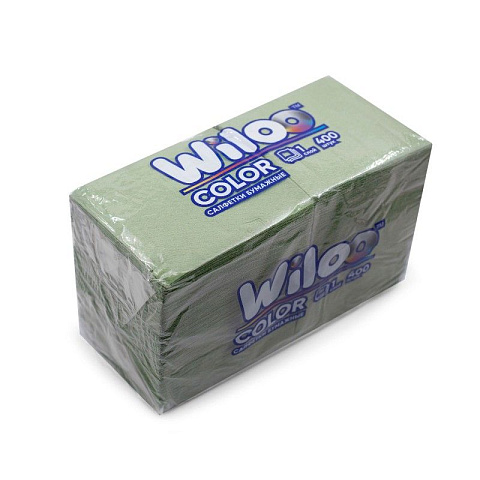 Салфетки WiLoo интенсив 24*24 400 листов зеленые