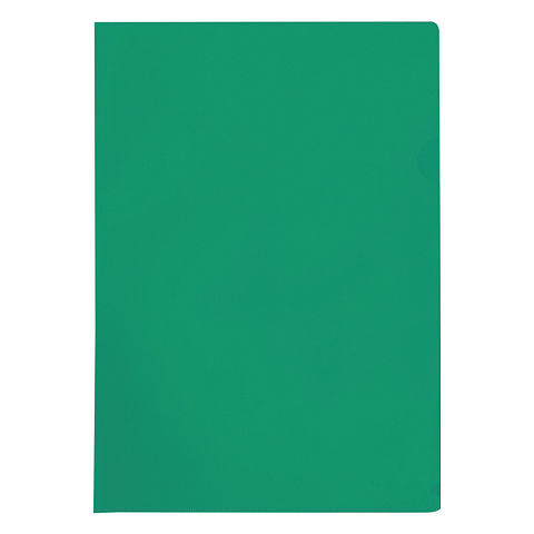 Папка-уголок OfficeSpace, A4, 100мкм, прозрачная зеленая