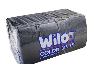 Салфетки WiLoo интенсив 24*24 400 листов черные