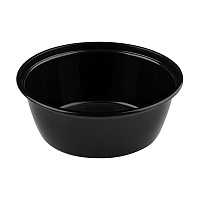 Супница 950 мл, черная, с крышкой