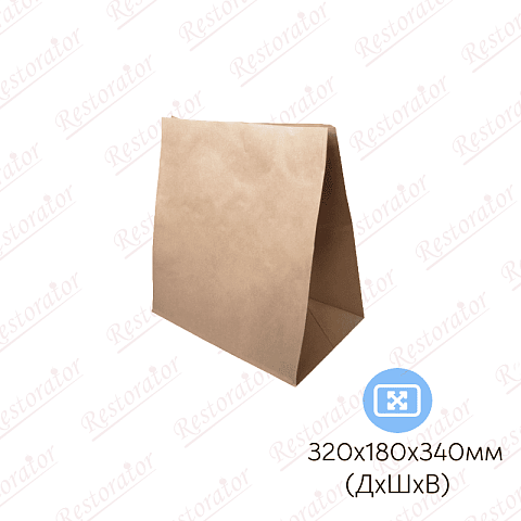 Пакет бумажный без ручек с плоским дном, 320*180*340мм