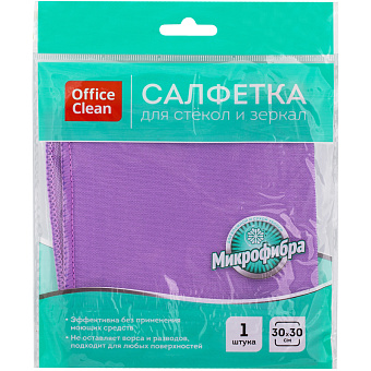 Салфетка для стекол и зеркал плотная микрофибра, 30*30см