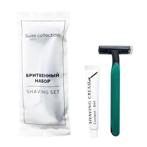 Бритвенный набор во флоупаке (станок + крем 5 мл) Suite collection