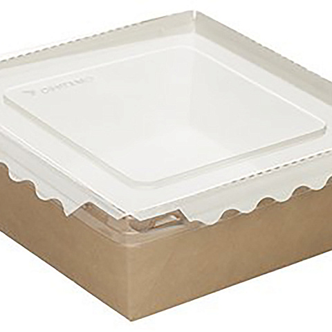 Салатник с прозрачной крышкой, 900мл/ белый