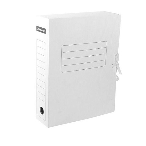 Папка архивная с завязками OfficeSpace, микрогофрокартон, 75мм, белый, до 700л.