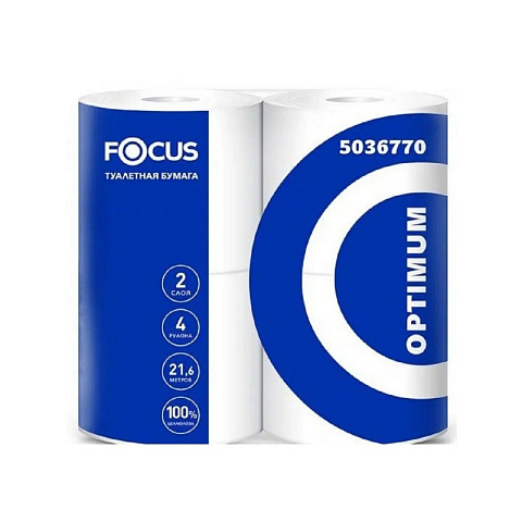 Бумага туалетная бытовая Focus Optimum, 2 слоя, 21,6 м 
