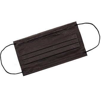 Маска индивид. защиты 3-х сл. с носовым фиксатором 50шт/упак. ЧЕРНАЯ