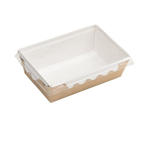 Салатник с прозрачной крышкой, 500мл/ белый