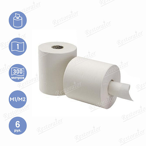 Полотенце бумажное рулонное, серое, 1-слой, 300м, ЦВ