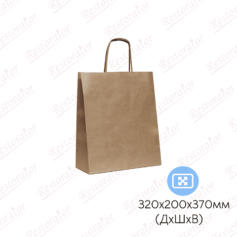 Пакет бумажный с кручеными ручками, 320*200*370мм