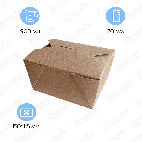 Контейнер бумажный Fold Box, 900мл