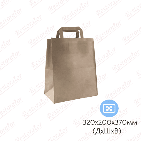 Пакет бумажный с плоскими ручками, 320*200*370мм