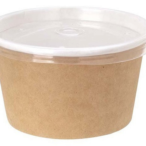 Контейнер для супа бумажный с крышкой, 300мл