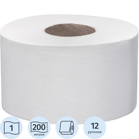 Бумага туалетная Focus Eco Jumbo 1-слой, 200м