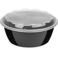 Супница 950 мл, черная, с крышкой