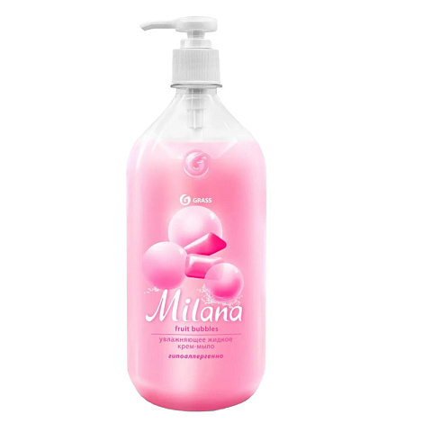 Крем-мыло жидкое Grass Milana увлажняющее fruit bubbles 1000мл_УС