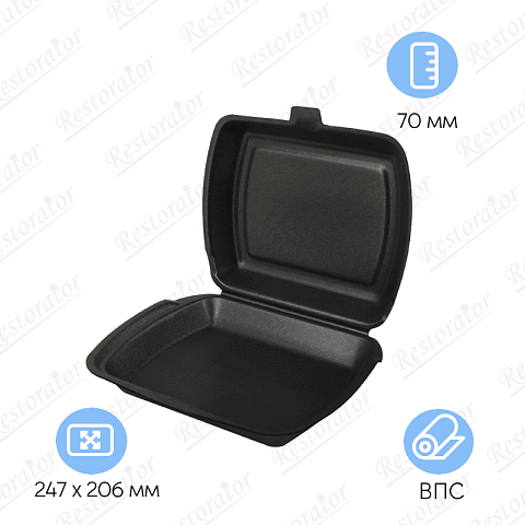 Ланч-бокс LB 81 бессекц., 247*206*70мм/ черный 