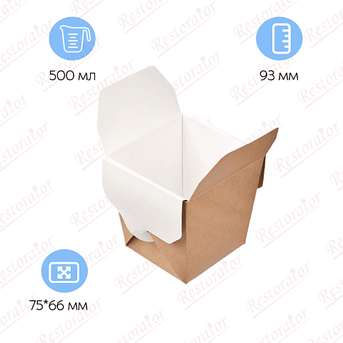 Коробка для лапши China Pack, 500мл/ крафт