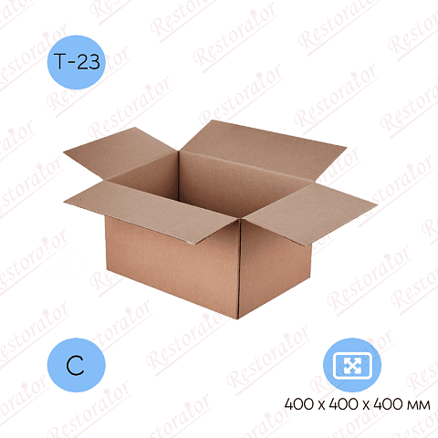 Гофрокороб 400x400x400 мм Т-23 профиль C бурый (20 штук в упаковке)
