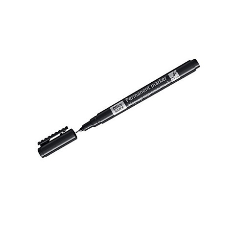 Маркер перманентный OfficeSpace черный, тонкий металл. наконечник, 0,5мм