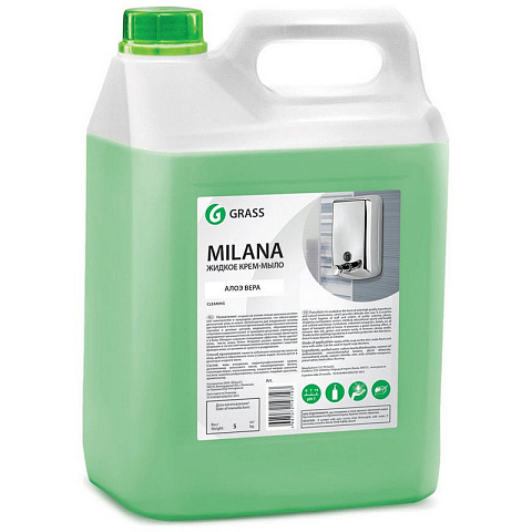 Крем-мыло жидкое ПРОФ ароматизированное Grass/MILANA Алоэ вера, 5л_УС
